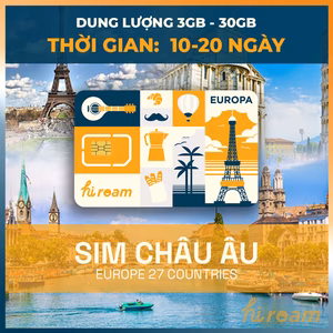Sim châu âu 27 nước - voice