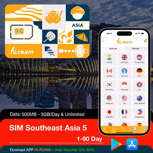 Sim đông nam á 5 nước