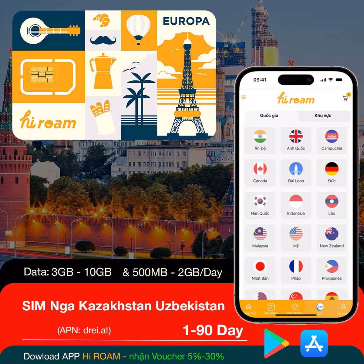 SIM 4 Nước Kazakhstan Uzbekistan Kyrgyzstan Pakistan