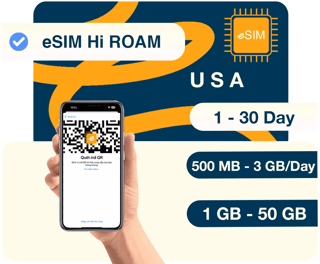 eSIM Du Lịch 5G Mỹ (AT&T)