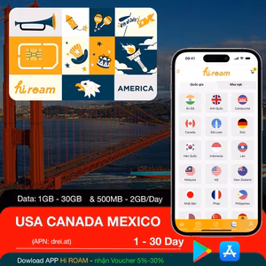 Sim 5g mỹ canada & mexico