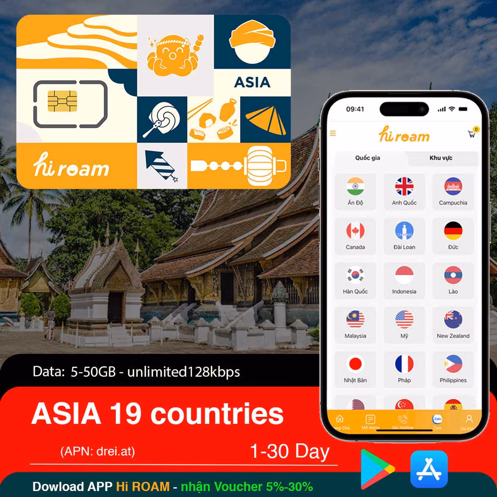 SIM Châu Á 19 Nước
