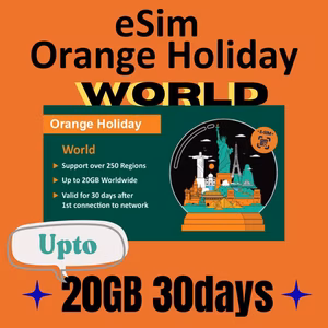 Esim world global 20gb (31 ngày) mạng orange